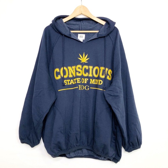 BDG Ryder State Of Mind Navy blue, hooded sweatshirt - Picture 2 of 15